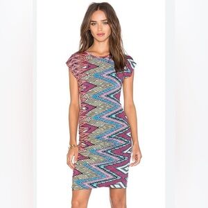 MISA Dress Women’s Medium Cyan Tank Dress in Summer Ikat